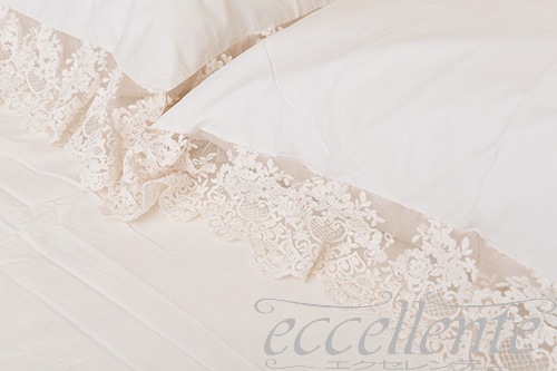 イタリア製 ピローケース レースフリル Provenza VP｜Pillow case with lace ruffles / Provenza VP｜CH-P4764PP