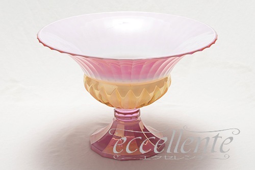 CA-COML18PI イタリア製 コンポート　ピンク・アンバー<br> Compote / Pink&Amber