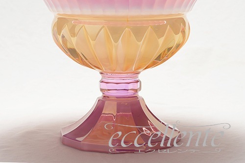 CA-COML18PI イタリア製 コンポート　ピンク・アンバー<br> Compote / Pink&Amber