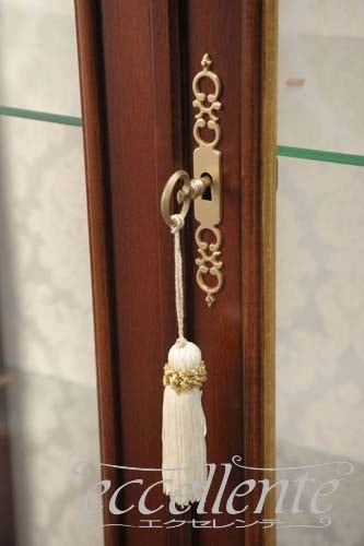 イタリア製 2ドアキュリオ High ウォールナット+ゴールド｜2-door curio cabinet High/Walnut finish with gold｜IE-5118NO