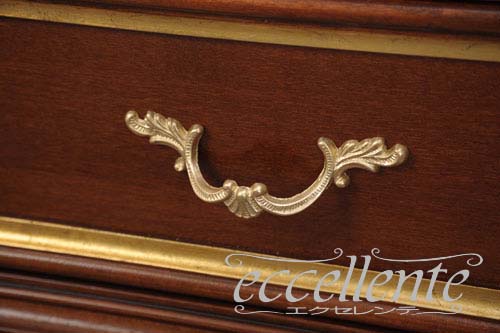 イタリア製 2ドアキュリオ High ウォールナット+ゴールド｜2-door curio cabinet High/Walnut finish with gold｜IE-5118NO