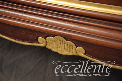 イタリア製 2ドアキュリオ High ウォールナット+ゴールド｜2-door curio cabinet High/Walnut finish with gold｜IE-5118NO