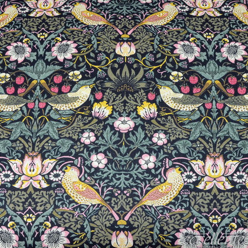 イタリア製オットマンスツール イチゴ泥棒グリーン ベストオブモリス