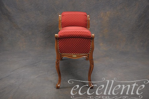 GP-157F3R イタリア製 2シートベンチ　Lisa　ウォールナット仕上げ／MX Eco　レッド   <br>2 Seat bench Lisa Walnut color / Mx Eco Red