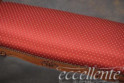 GP-157F3R イタリア製 2シートベンチ　Lisa　ウォールナット仕上げ／MX Eco　レッド   <br>2 Seat bench Lisa Walnut color / Mx Eco Red