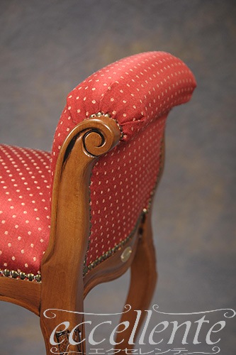 GP-157F3R イタリア製 2シートベンチ　Lisa　ウォールナット仕上げ／MX Eco　レッド   <br>2 Seat bench Lisa Walnut color / Mx Eco Red