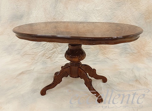 イタリア製ダイニング4点セット 135 象嵌 茶 MG｜Dining Set 135 Inlay