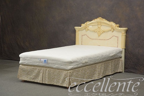 イタリア製 セミダブルベッド サラ アイボリー(マットレスサイズW120)｜SA-LET10AV-EI-ARFI12