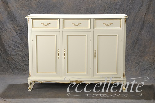 IE-5108IV イタリア製 サイドボード　アイボリー+ゴールド
