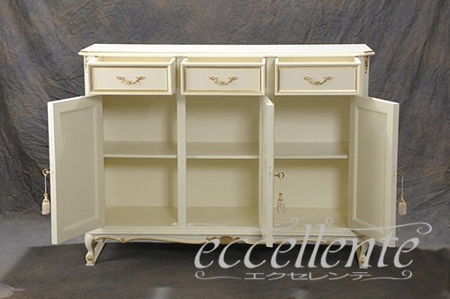 IE-5108IV イタリア製 サイドボード　アイボリー+ゴールド