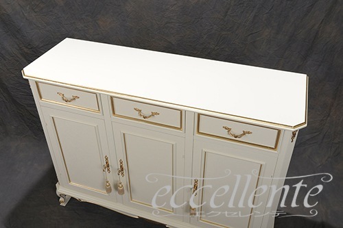 IE-5108IV イタリア製 サイドボード　アイボリー+ゴールド