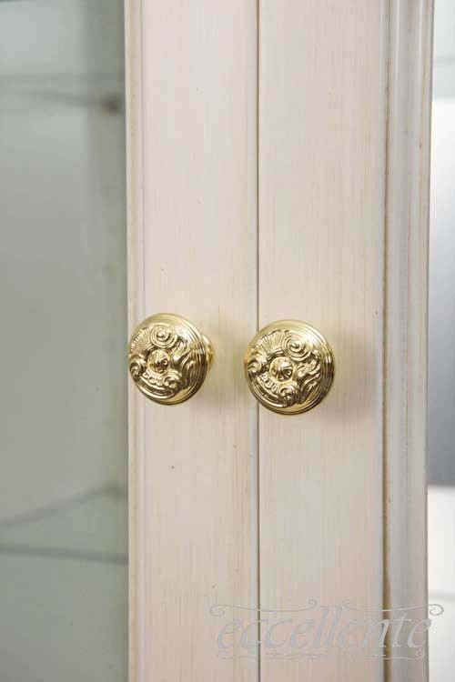 TV-BR6128WAU,TV-BR6120WA イタリア製 2ドアカップボード　St.ボルボネーゼ　アンティークホワイト＋ゴールドリーフ  2 door cupboard St. Borbonese/Antique white with gold leaf