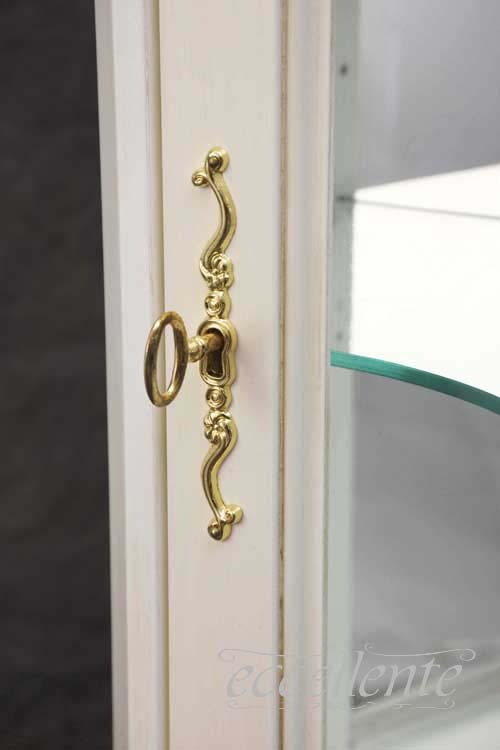 TV-BR6126WA イタリア製 1ドアキュリオ St.ボルボネーゼ アンティークホワイト+ゴールドリーフ 1 door curio St. Borbonese/Antique white with gold leaf