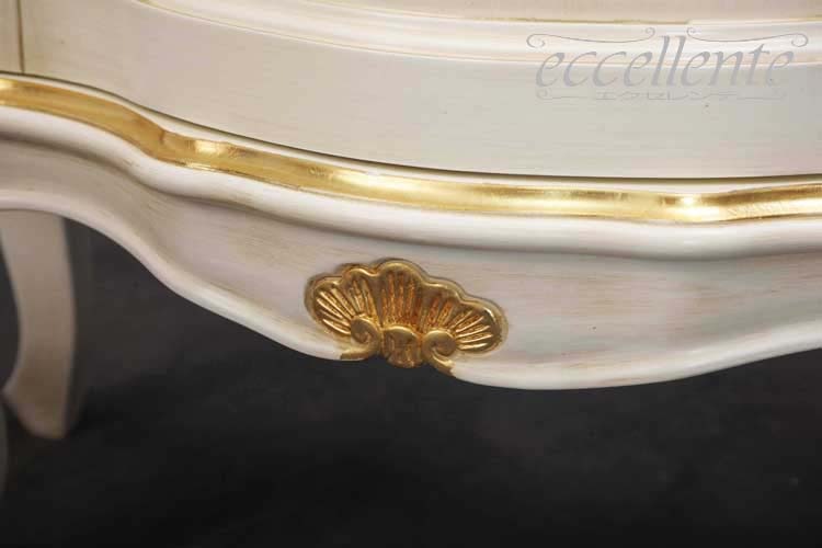 TV-BR6126WA イタリア製 1ドアキュリオ St.ボルボネーゼ アンティークホワイト+ゴールドリーフ 1 door curio St. Borbonese/Antique white with gold leaf