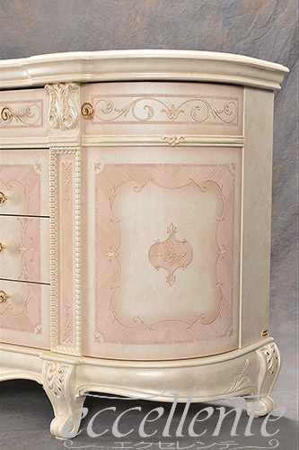 【サルタレッリ/Saltarelli】VE-03W イタリア製 4ドアサイドボードチェスト　ヴェルサイユ　アイボリー