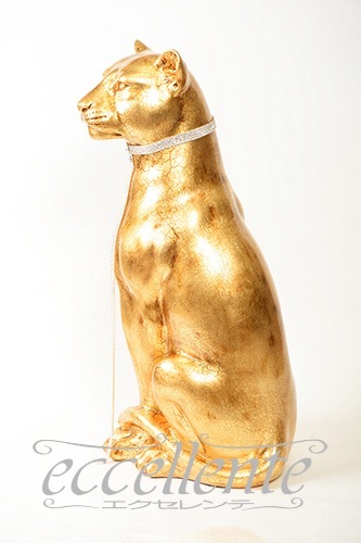 VO-71310CGBOA イタリア製 陶製置物 ヒョウ with leash