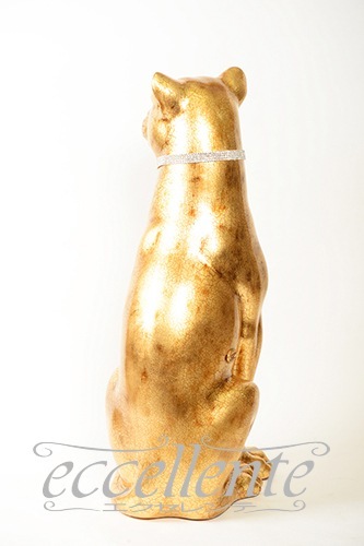 VO-71310CGBOA イタリア製 陶製置物 ヒョウ with leash