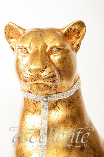 VO-71310CGBOA イタリア製 陶製置物 ヒョウ with leash