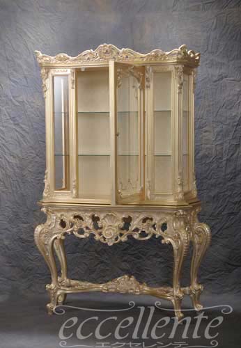 シリック/Silik】イタリア製 1ドアグラスキャビネット ホワイト