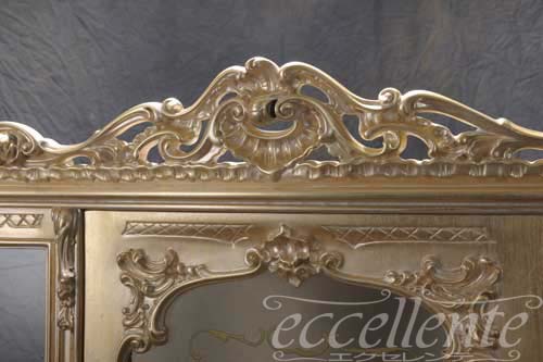 【シリック/Silik】イタリア製 1ドアグラスキャビネット ホワイトゴールド｜SI-0560