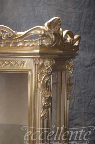 【シリック/Silik】イタリア製 1ドアグラスキャビネット ホワイトゴールド｜SI-0560