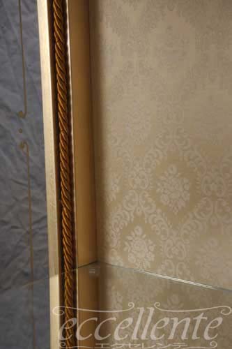 【シリック/Silik】イタリア製 1ドアグラスキャビネット ホワイトゴールド｜SI-0560