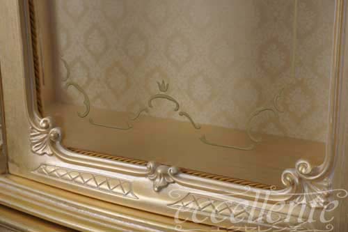 【シリック/Silik】イタリア製 1ドアグラスキャビネット ホワイトゴールド｜SI-0560