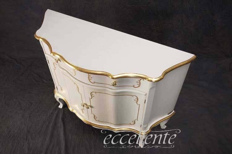 TV-BR6120WA イタリア製 2ドアサイドボード St.ボルボネーゼ アンティークホワイト+ゴールドリーフ 2 door sideboard St. Borbonese/Antique white with gold leaf