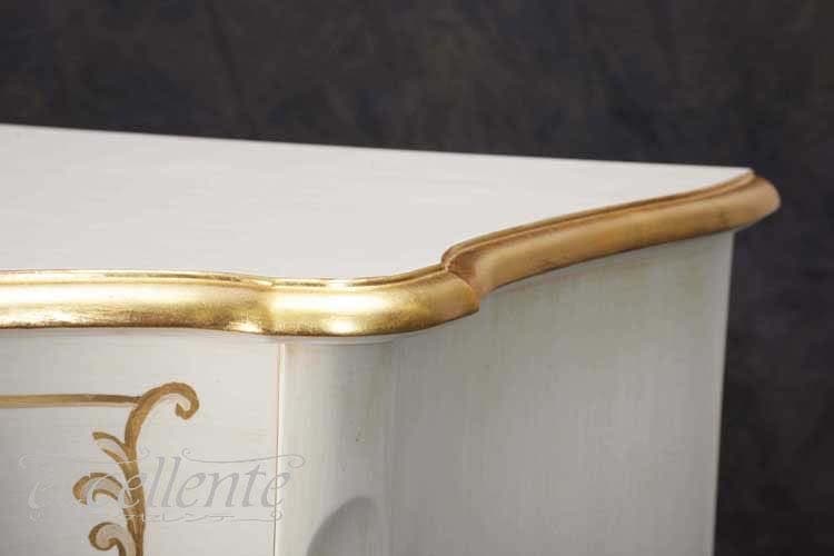 TV-BR6120WA イタリア製 2ドアサイドボード St.ボルボネーゼ アンティークホワイト+ゴールドリーフ 2 door sideboard St. Borbonese/Antique white with gold leaf