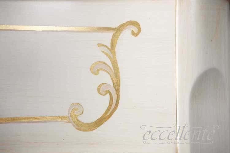 TV-BR6120WA イタリア製 2ドアサイドボード St.ボルボネーゼ アンティークホワイト+ゴールドリーフ 2 door sideboard St. Borbonese/Antique white with gold leaf