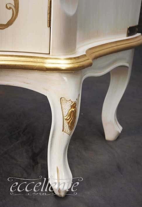 TV-BR6120WA イタリア製 2ドアサイドボード St.ボルボネーゼ アンティークホワイト+ゴールドリーフ 2 door sideboard St. Borbonese/Antique white with gold leaf