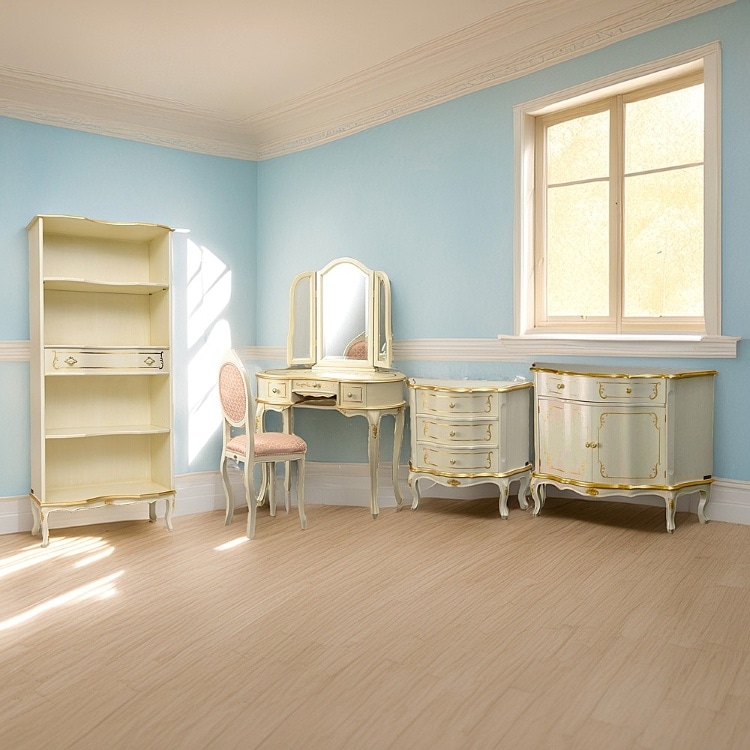 イタリア製 2ドアサイドボード St.ボルボネーゼ アンティークホワイト＋ゴールドリーフ｜2 door sideboard St. Borbonese/Antique white with gold leaf｜TV-BR6120WA