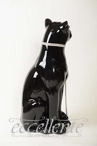 VO-71310CGNL イタリア製 陶製置物 黒ヒョウ with leash