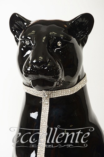 VO-71310CGNL イタリア製 陶製置物 黒ヒョウ with leash