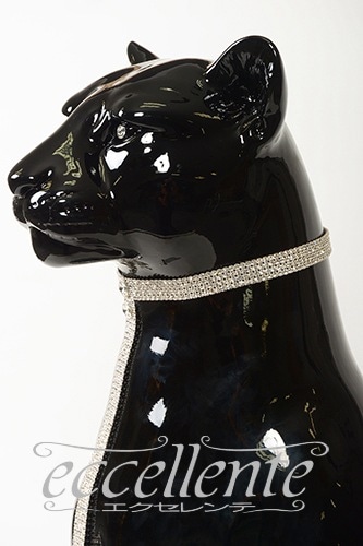 VO-71310CGNL イタリア製 陶製置物 黒ヒョウ with leash