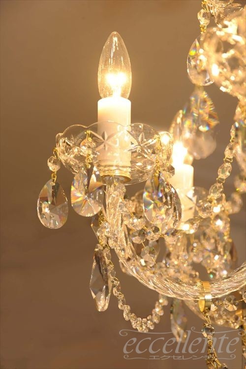TB078804CL チェコ製 ボヘミアクリスタル シャンデリア12灯　Clear／ノーマルカット<br>Bohemian Crystal Chandelier 12 lights Clear/Normal Cut