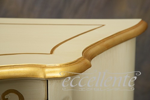 TV-BR6122WA イタリア製 テレビボードグランデ St.ボルボネーゼ アンティークホワイト+ゴールドリーフ TV board grande St. Borbonese/Antique white with gold leaf