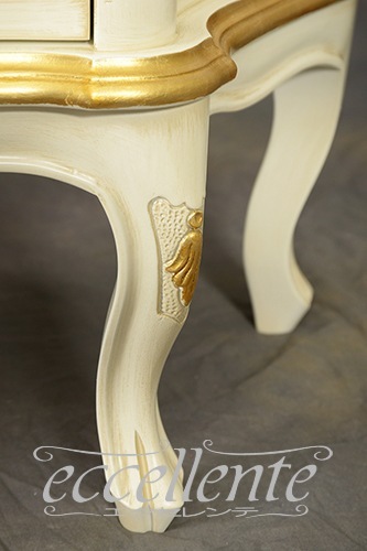 TV-BR6122WA イタリア製 テレビボードグランデ St.ボルボネーゼ アンティークホワイト+ゴールドリーフ TV board grande St. Borbonese/Antique white with gold leaf