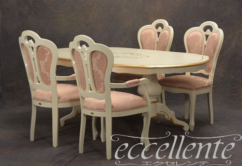 TV-BR94018WA イタリア製 ダイニングテーブル180　St.ボルボネーゼ　アンティークホワイト＋ゴールドリーフ【柄なし】  Dining Table 180 St. Borbonese/Antique white with gold leaf/with pattern on top