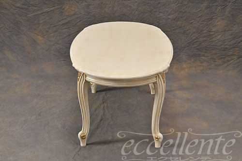 イタリア製 センターテーブル 楕円 Luigi Filippo アンティークホワイト+ゴールド仕上げ｜GP-398WAG