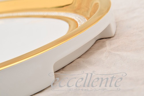 CB-534BOS イタリア製 トレイ オーバル　Crystal White<br>Tray Oval Crystal White