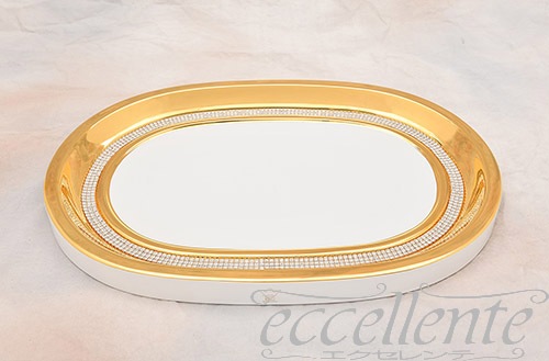 CB-534BOS イタリア製 トレイ オーバル　Crystal White<br>Tray Oval Crystal White