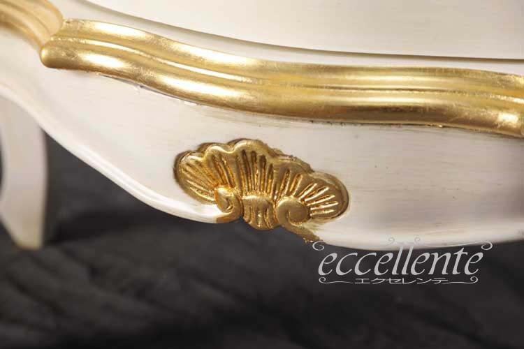 TV-BR6106WA イタリア製 5段チェスト　St.ボルボネーゼ　アンティークホワイト＋ゴールドリーフ  5 drawer chest St. Borbonese/Antique white with gold leaf