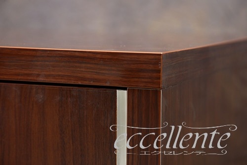 RO-BV302NS イタリア製 3ドア(1グラス)サイドボード ローマ LED照明付/ウォールナット