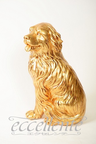 イタリア製 陶製置物 マウンテンドッグ Gold｜VO-71304BOA