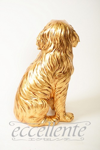 イタリア製 陶製置物 マウンテンドッグ Gold｜VO-71304BOA