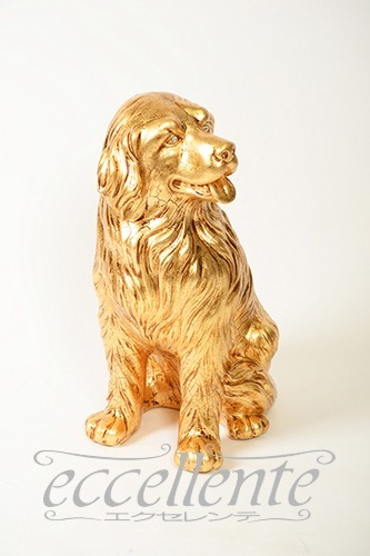 イタリア製 陶製置物 マウンテンドッグ Gold｜VO-71304BOA