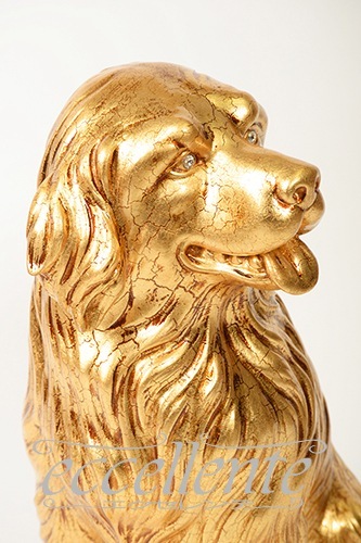 イタリア製 陶製置物 マウンテンドッグ Gold｜VO-71304BOA