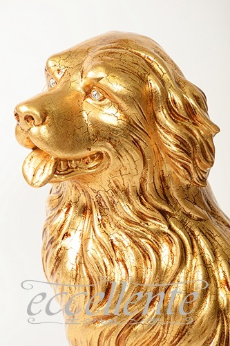 イタリア製 陶製置物 マウンテンドッグ Gold｜VO-71304BOA
