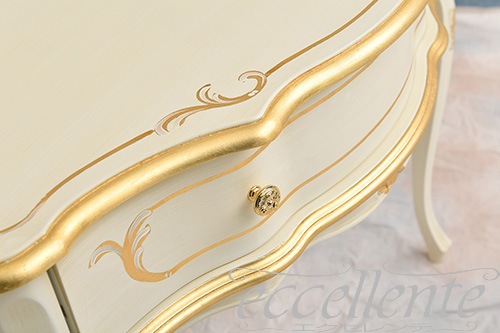 TV-BR6105WA イタリア製 コンソール　St.ボルボネーゼ　アンティークホワイト＋ゴールドリーフ      Console St. Borbonese/Antique white with gold leaf